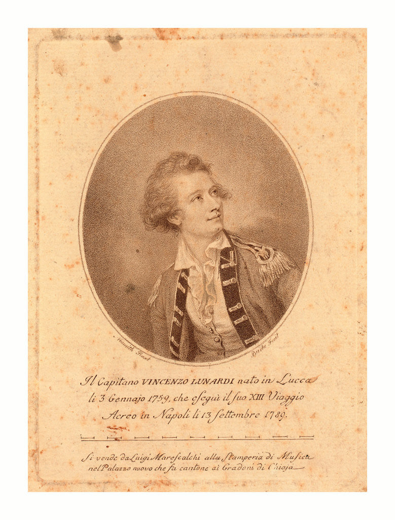 Detail of Vincenzo Lunardi, Nesmith, Pinxt.; Burke, Fecit. by Anonymous