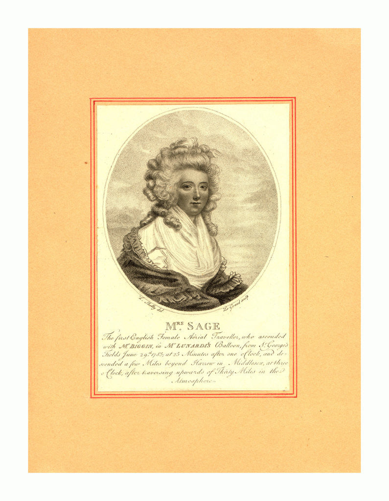 Detail of Mrs. Sage, the First English Female Aerial Traveller by Anonymous