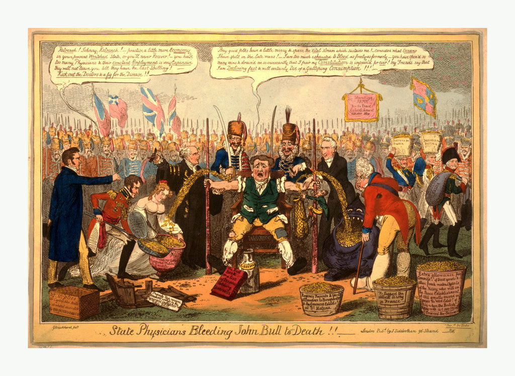 Detail of State Physicians Bleeding John Bull to Death!! by Anonymous