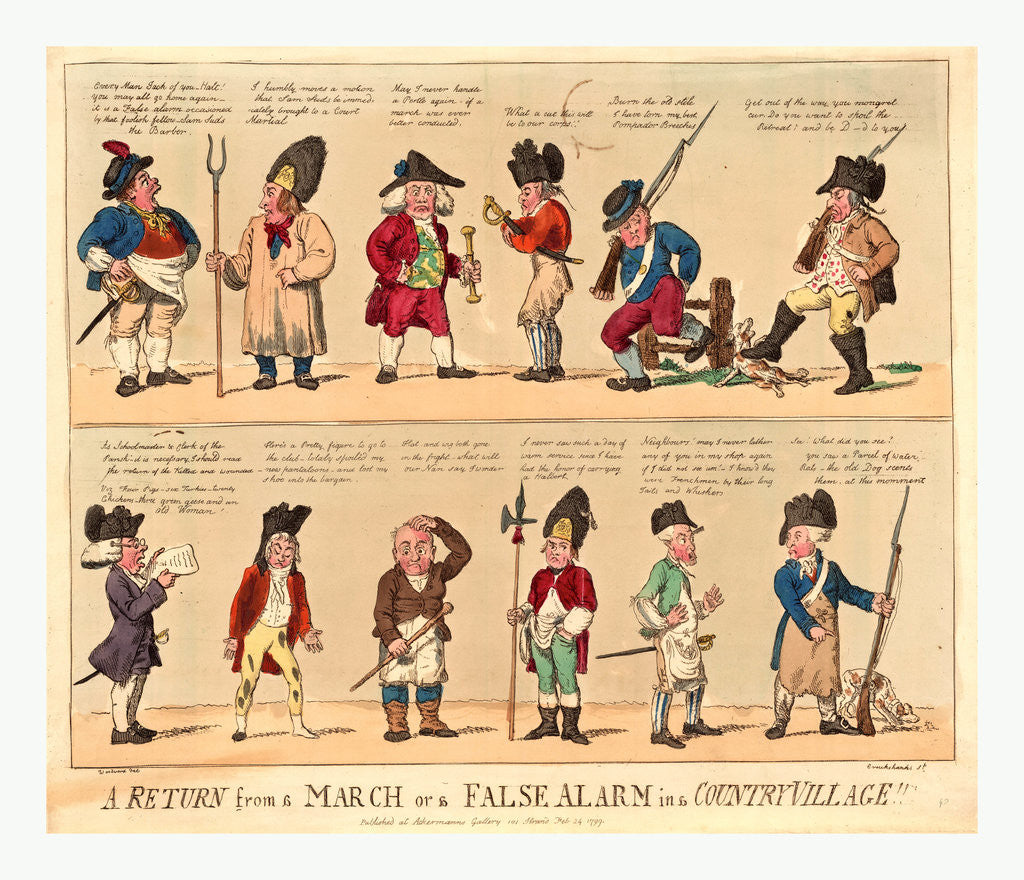 Detail of A Return from a March or a False Alarm in a Country Village by Anonymous