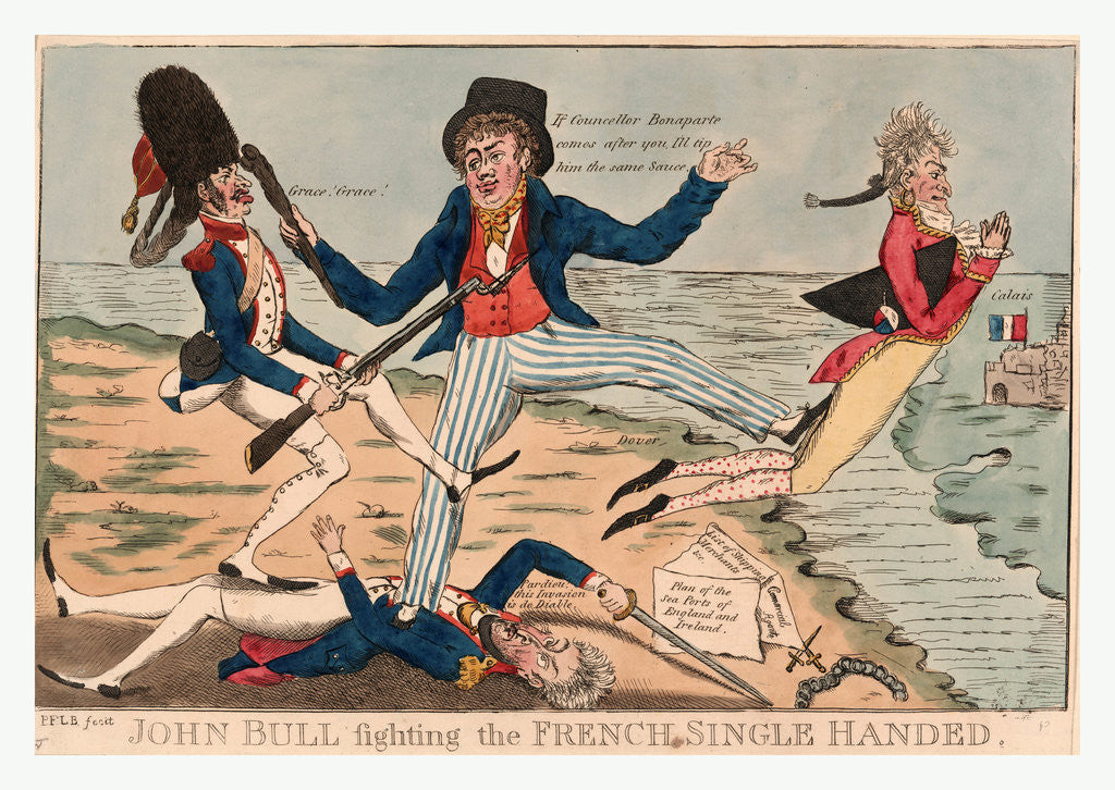 Detail of John Bull Fighting the French Single Handed by Anonymous