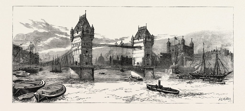 Detail of Proposed New Bascule Bridge Over the Thames from Irongate Stairs to Horsleydown, London by Anonymous