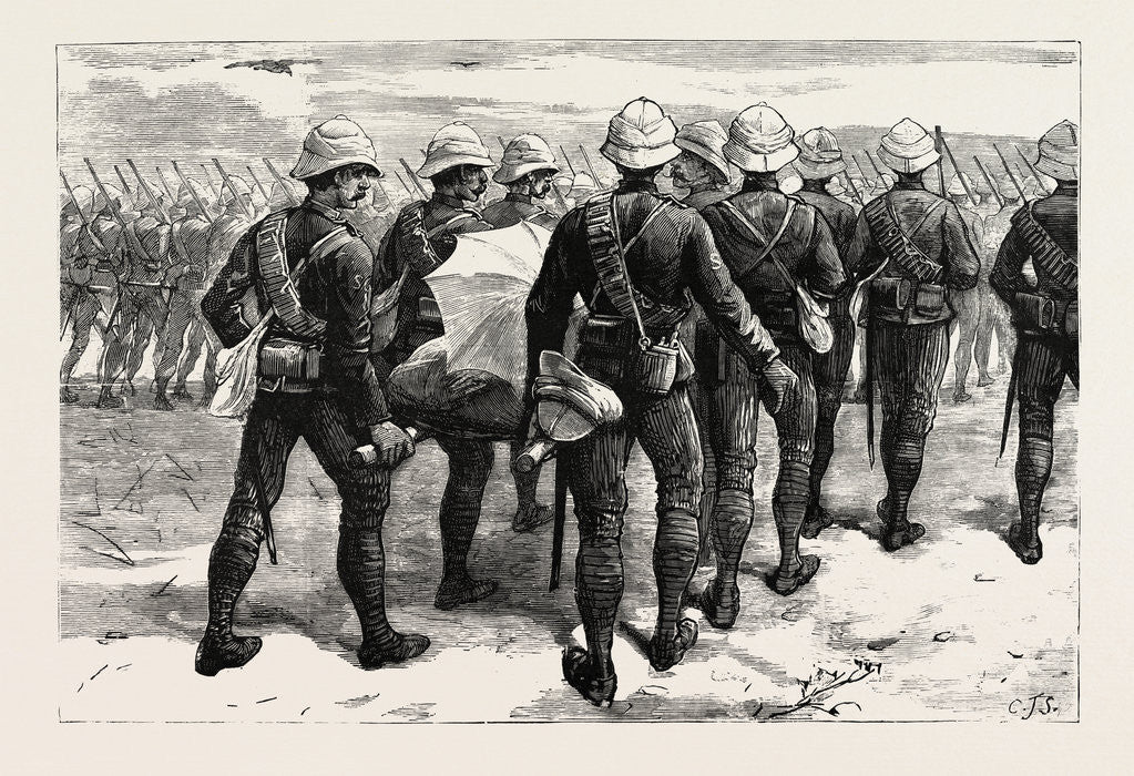 Detail of The War in the Soudan: The Late Sir Herbert Stewart Wounded, Carrying the General to the Nile the Day after the Battle of Gubat, January 20 by Anonymous