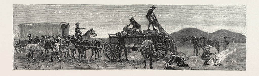 Detail of The War in the Soudan: An Early Morning Start, Inspanning and Saddling by Anonymous