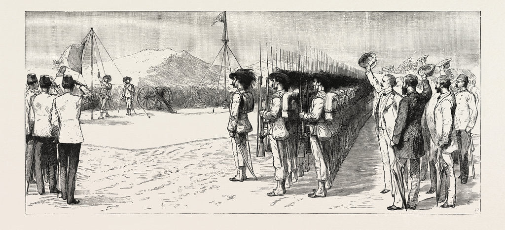Detail of The Italian Occupation of Massowah, Red Sea, Hoisting the Italian Flag by Anonymous