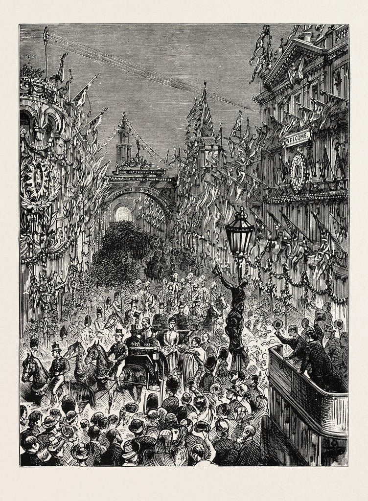 Detail of The Royal Visit to Ireland: The Entry Into Belfast: The Royal Procession Passing Down Donegall Place by Anonymous