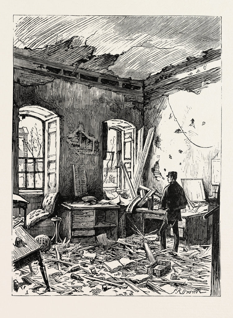Detail of The Explosion at the Admiralty, Mr. Swainson's Room Just after the Explosion by Anonymous