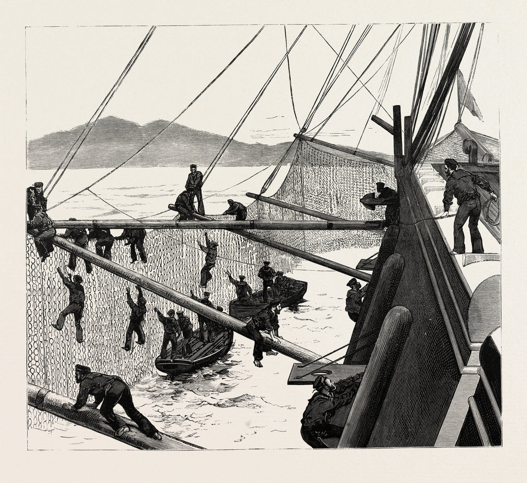 Detail of Throwing Out Torpedo-Nets to Protect the Sultan by Anonymous