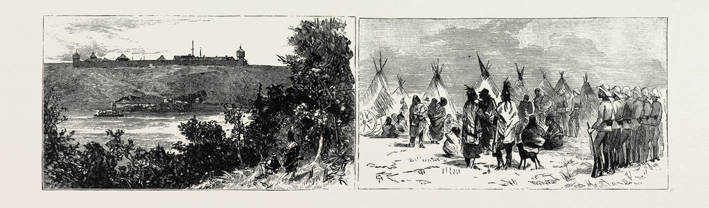 Detail of The Recent Rebellion in Canada: Fort Edmonton, Hudson Bay, North Saskatchewan River by Anonymous