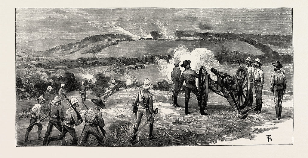 Detail of The Rebellion in Canada: Engagement Between General Strange's Column and Big Bear's Band at Little Red Deer River, May 28, 1885 by Anonymous