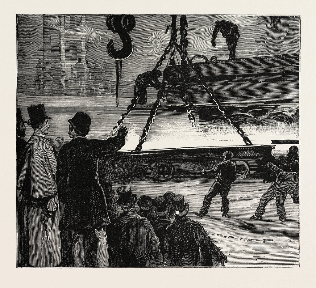 Detail of Prince Albert Victor at Sheffield and Cleethorpes: Rolling an Armour-Plate for the Galatea by Anonymous