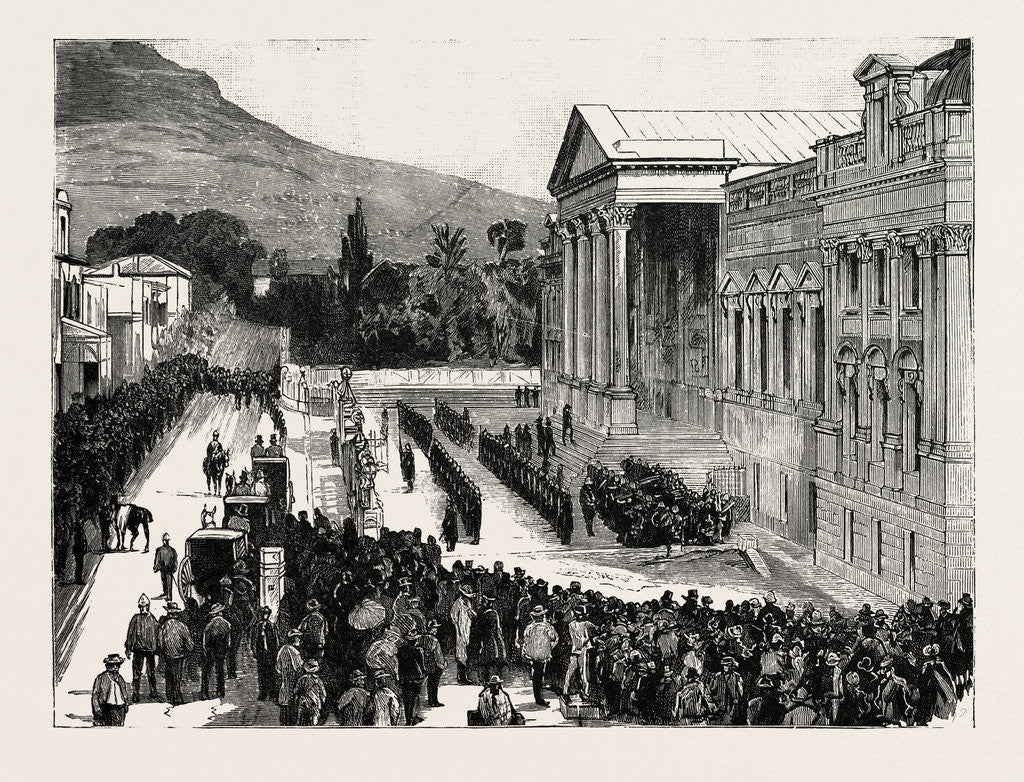Detail of Opening of the New Houses of Parliament, Capetown: The Arrival of Sir Hercules Robinson, Governor of Cape Colony by Anonymous