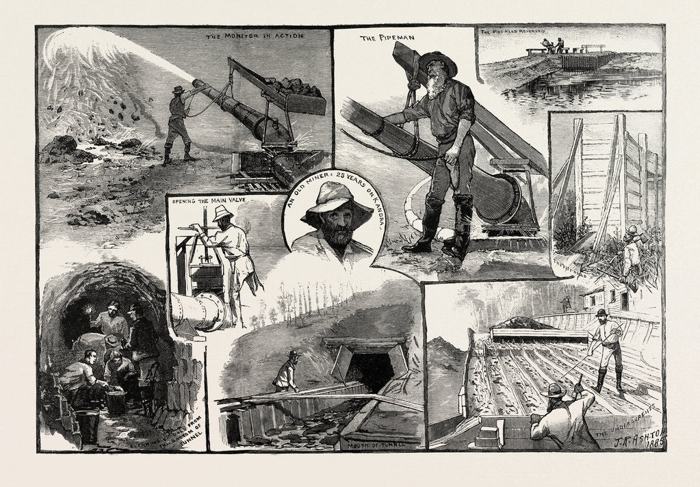 Detail of Hydraulic Gold Mining in the Australian Alps by Anonymous