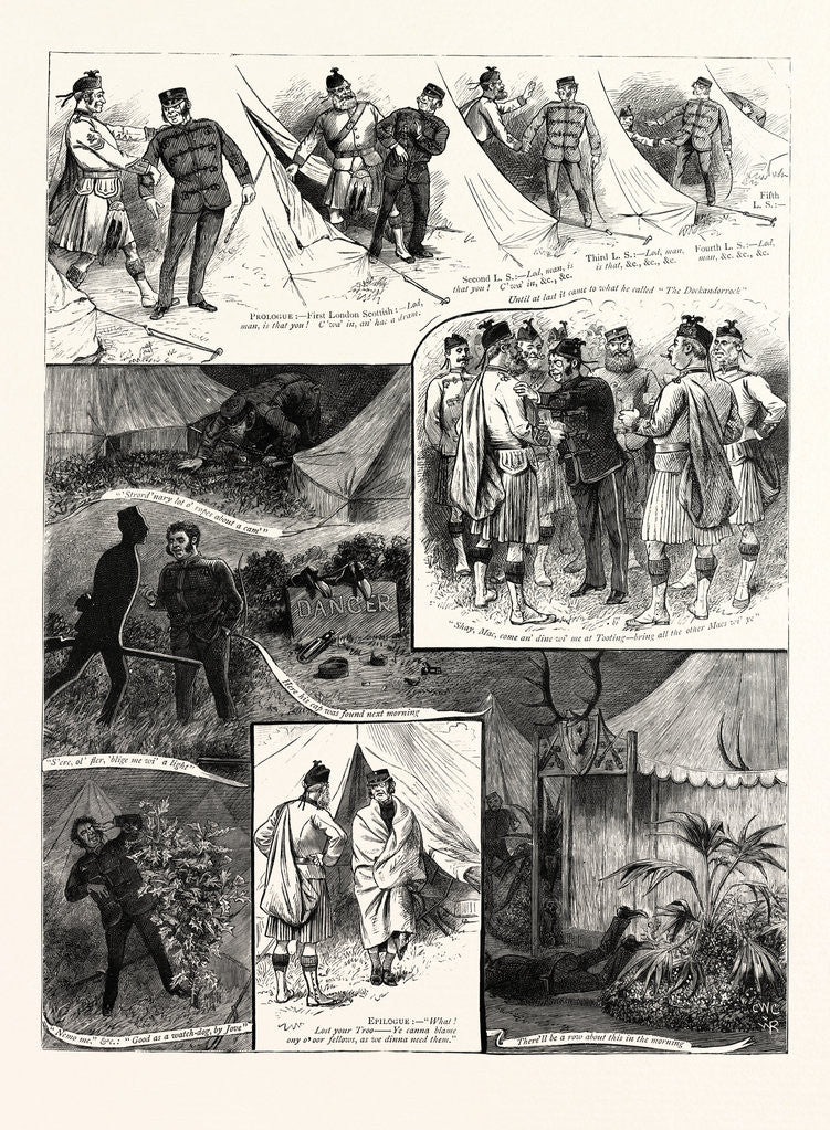 Detail of A Visit to the London Scottish Camp at Wimbledon by Anonymous