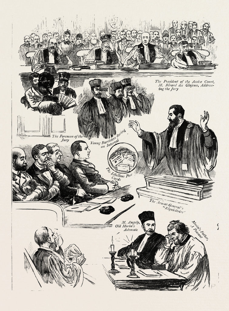 Detail of The Trial of Madame Clovis Hugues in Paris for the Murder of Morin by Anonymous