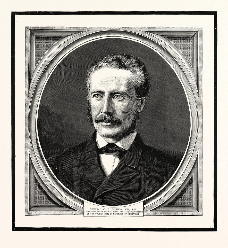 Detail of General C.G. Gordon, C.B., R.E. Suppressor of the Taeping Rebellion, Pacificator of the Soudan, Defender of Khartoum by Anonymous