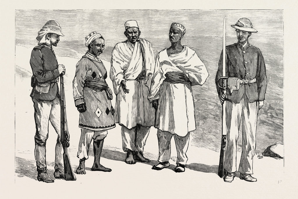 Detail of The War in the Soudan: Prisoners in the Mahdi's Uniform Taken at Abu Klea by Anonymous