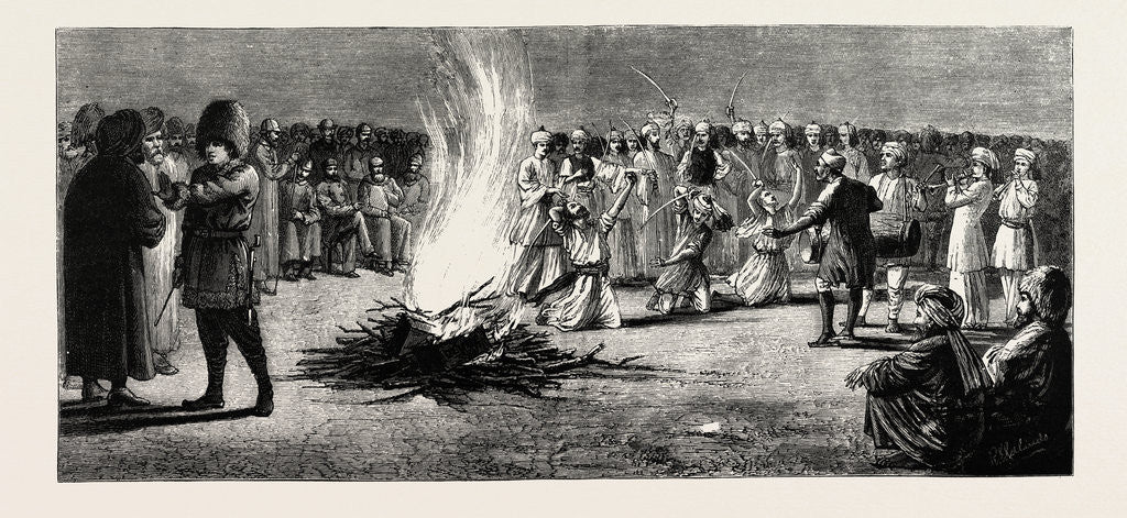 Detail of The Afghan Frontier Difficulty: A Native Sword Dance by Anonymous