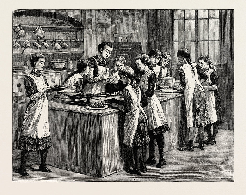 Detail of Cookery Class, Marlborough Road, School, London by Anonymous