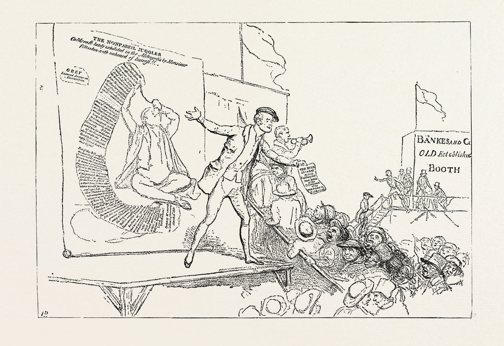 Detail of Parliamentary Elections and Electioneering in the Old Days: J. Doyle: The Rival Mountebanks, or the Dorsetshire Juggler, May 25, 1831 by Anonymous