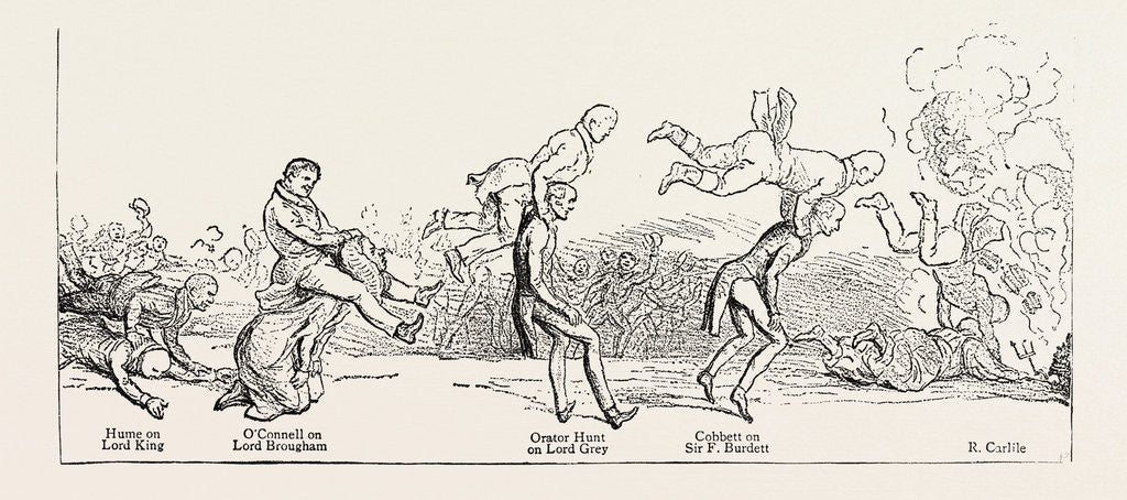 Detail of Parliamentary Elections and Electioneering in the Old Days: J. Doyle: Leap-Frog on a Level, or Going Headlong to the Devil, May 9, 1831 by Anonymous