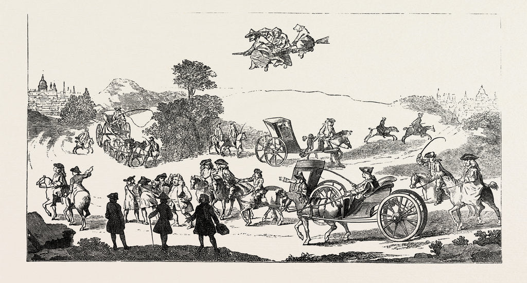 Detail of All the World in a Hurry, or the Road from London to Oxford, 1754 by Anonymous