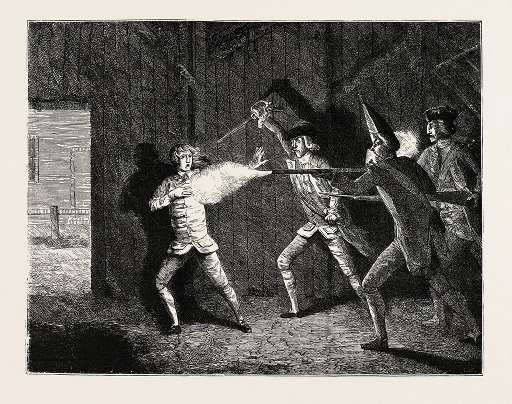 Detail of Wilkes and Liberty Riots, 1768, a Scotch Victory, Murder of Allen by a Grenadier, Massacre of St. George's Fields by Anonymous