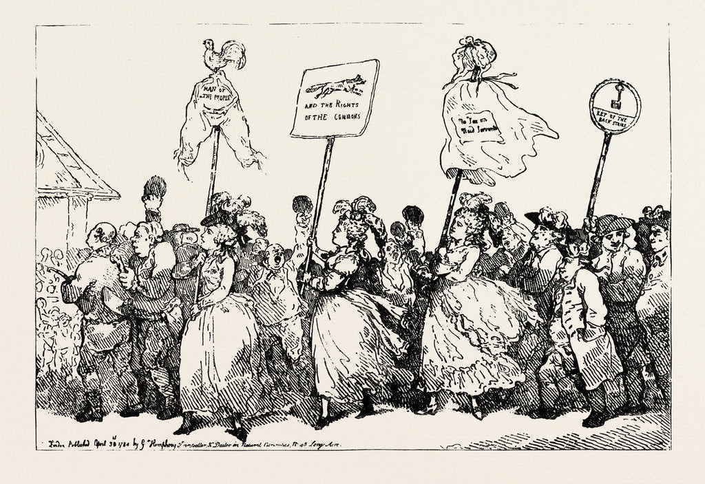 Detail of T. Rowlandson: Procession to the Hustings after a Successful Canvass, Covent Garden, 1784 by Anonymous