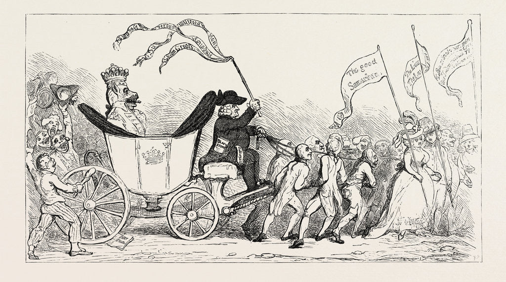 Detail of J. Gillray: The Pacific Entrance of Earl Wolf (Lord Lonsdale, the Tyrant of the North) Into Blackhaven (Whitehaven), 1792 by Anonymous