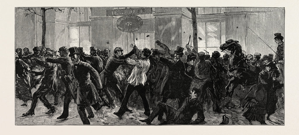 Detail of The French Elections: Rioters Attacking the Paris Office of the Gaulois by Anonymous