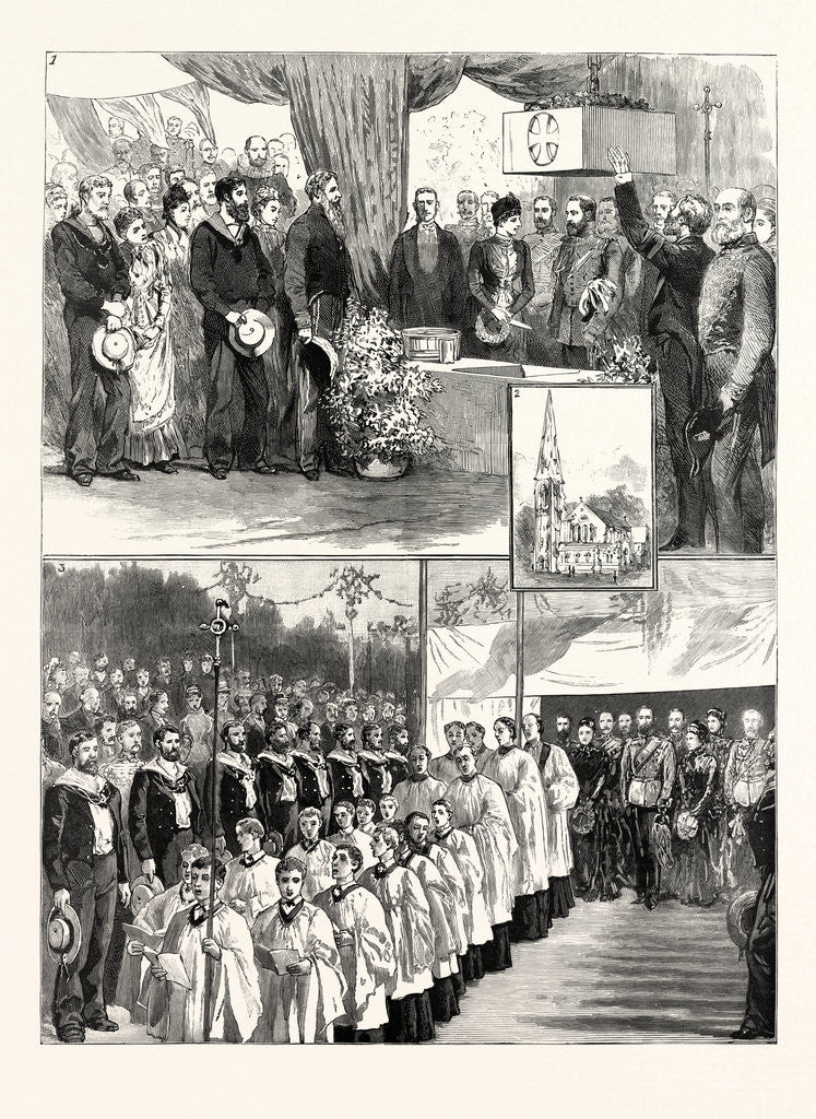 Detail of The Prince and Princess of Wales in Denmark, Laying the Foundation-Stone of the New English Church at Copenhagen by Anonymous