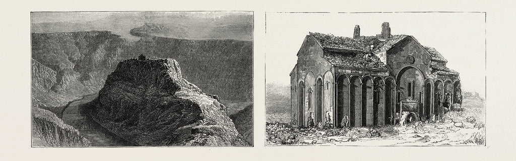 Detail of Ruins at Ani, Armenia: Ancient Citadel of Ani in the Plain of the Akhourian River; the Cathedral Church of Ani by Anonymous