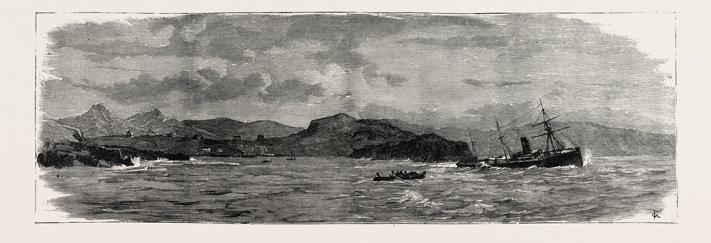 Detail of The Wreck of the Hanoverian at Portugal Cove, Trepassey Bay, Newfoundland: Portugal Cove and the Wrecked Vessel by Anonymous