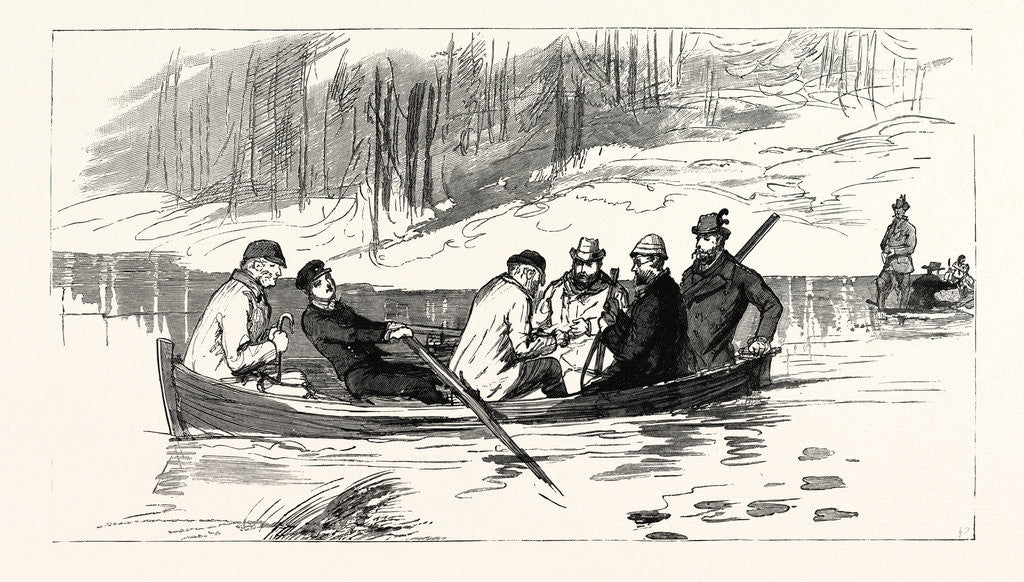 Detail of The King's Party Crossing a Lake at Skepsta, Sweden by Anonymous