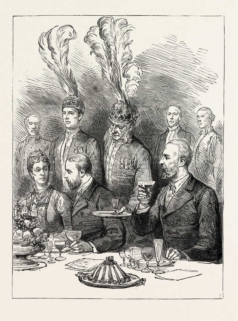 Detail of The Prince of Wales in Sweden: The Farewell Lunch at Drottningholm, the Prince of Wales Waited on by the La–Pare of the Queen and the Princess of Dalecarlia by Anonymous