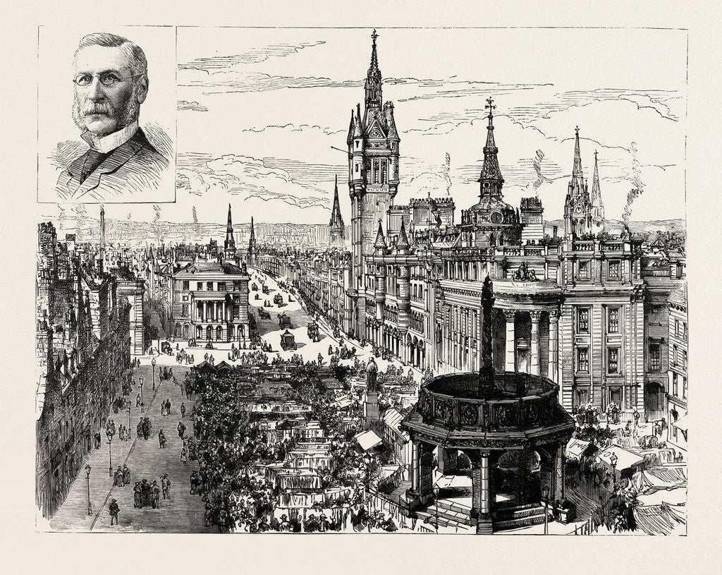 Detail of Aberdeen, Castle Street and the Municipal Buildings, Looking Down Union Street by Anonymous