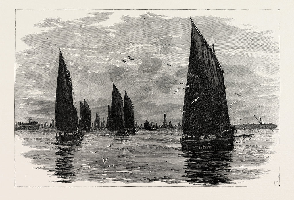 Detail of Aberdeen, Departure of the Herring Fleet by Anonymous