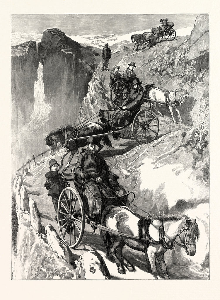 Detail of The Prince of Wales in Norway: The Prince and His Suite Descending the Stalheimsklev by Anonymous