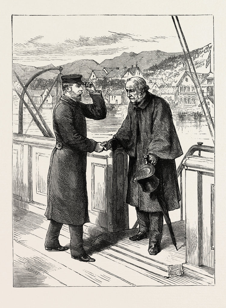 Detail of The Prince of Wales in Norway: Mr. Gladstone Visiting the Prince at Molde on Board the Royal Yacht Osborne by Anonymous