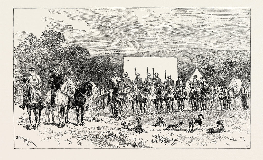 Detail of A Buck-Hunting Excursion in South Africa: The Start from Camp by Anonymous
