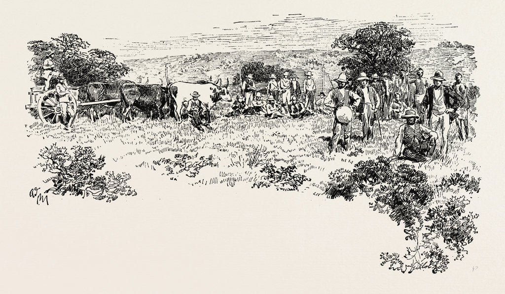 Detail of A Buck-Hunting Excursion in South Africa: Bringing Up the Game Cart by Anonymous