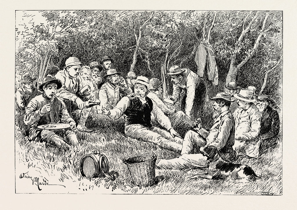 Detail of A Buck-Hunting Excursion in South Africa: Tiffin in the Bush by Anonymous