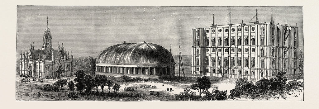 Detail of Salt Lake City, Utah, USA: The Temple, Tabernacle, and Assembly Hall by Anonymous