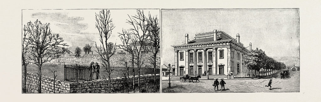 Detail of Salt Lake City, Utah, USA: Brigham Young's Grave; the Theatre by Anonymous