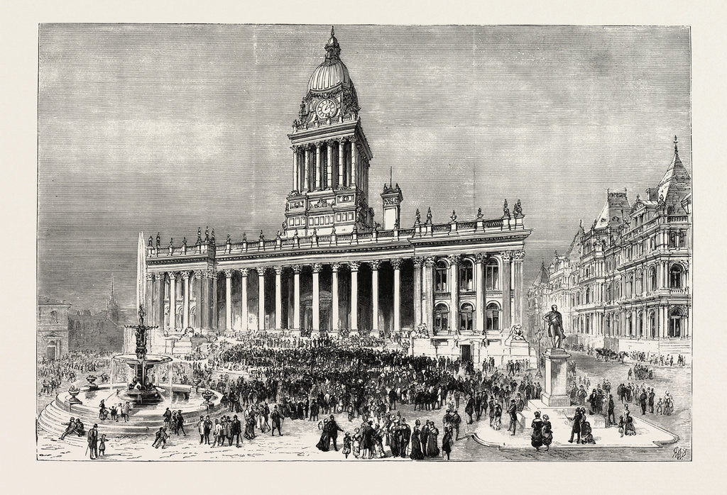 Detail of Leeds, the Town Hall, Exterior by Anonymous
