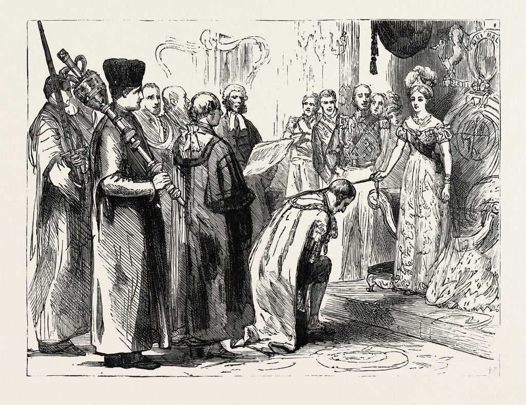 Detail of In the City, Nov. 9, 1837, Her Majesty Knighting Sir Moses Montefiore by Anonymous