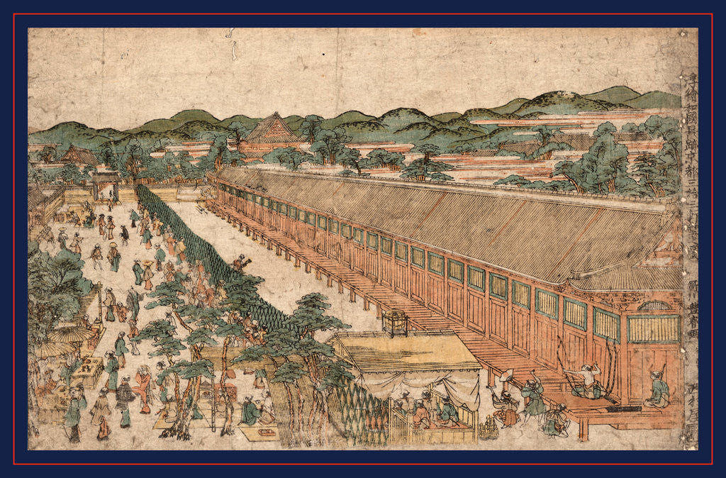 Detail of Kyoto Sanjusangendo No Zu, View of Sanjusangendo in Kyoto by Anonymous