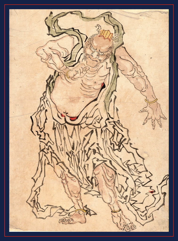 Detail of Niozo ungyo, Buddhist gate guardian Ungyo by Anonymous
