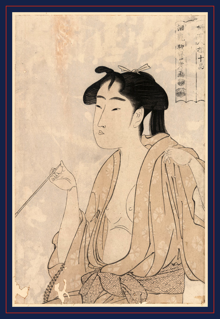 Detail of Tabako O Suu Onna, Woman Smoking a Pipe by Anonymous