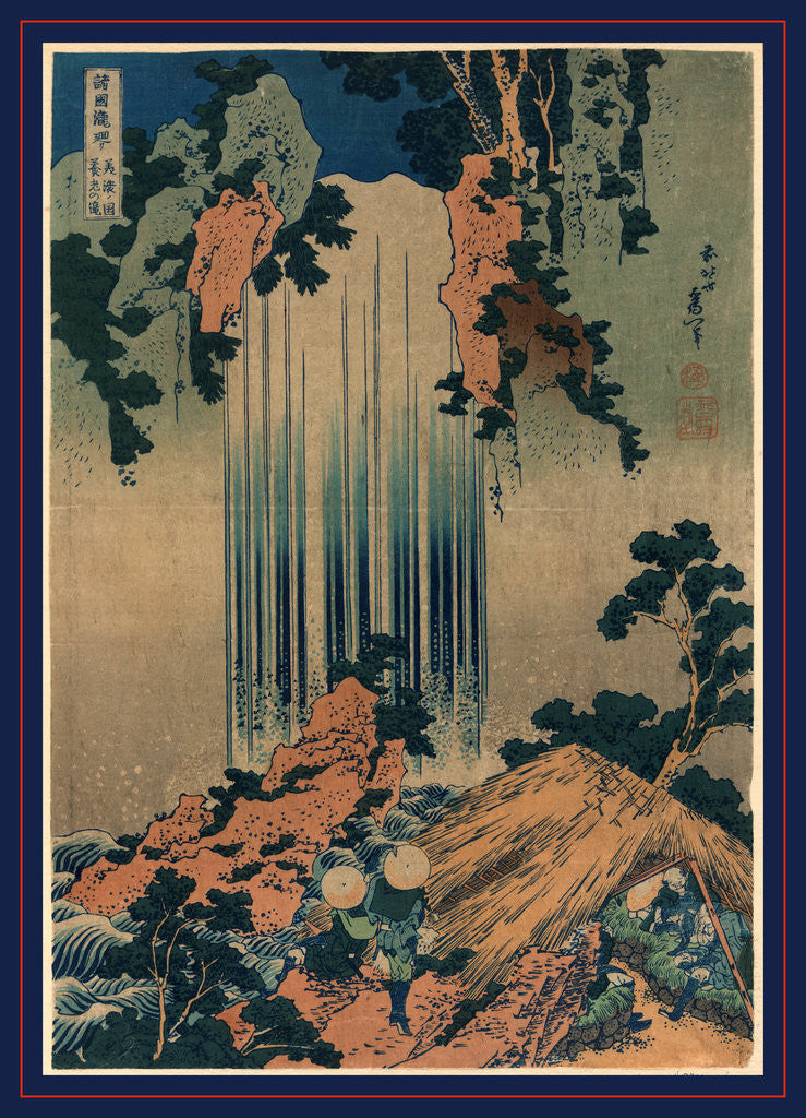 Detail of Mino no kuni yoro no taki, Yoro waterfall in Mino by Katsushika Hokusai